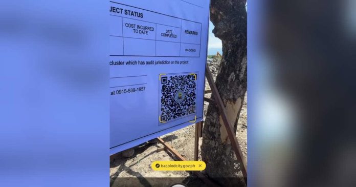 Bacolod City Mayor Greg Gasataya announced that starting January 30, QR codes will be posted on all upcoming city government projects, allowing the public to access project information and monitor progress with a single scan. SCREENGRAB FROM MAYOR GREG GASATAYA FB