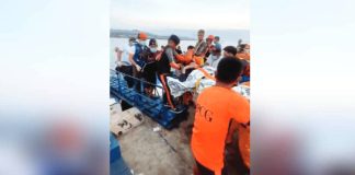 This photo taken aboard a Philippine Coast Guard vessel shows rescued passengers from MV Trisha Kerstin 3, which was bound from Zamboanga City to Jolo, Sulu, and sank in Basilan waters shortly.