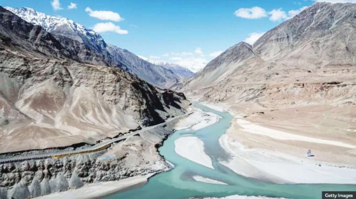Himalayas A general view of a river running through the area with the Himalaya Mountains in the background in Leh, one of the most remote areas of the Indian-administered portion of the Kashmir region. GETTY IMAGES