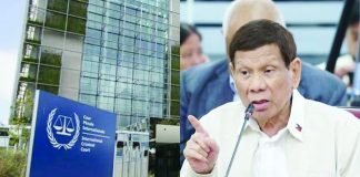 Composite photo shows the facade of the International Criminal Court in The Hague, Netherlands, and former President Rodrigo Duterte who faces 49 counts of murder and attempted murder linked to his anti-drug campaign, which authorities estimate led to the deaths of at least 6,200 suspected drug personalities.