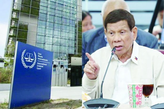 ICC_seeks_more_copy_resized_compressed Composite photo shows the facade of the International Criminal Court in The Hague, Netherlands, and former President Rodrigo Duterte who faces 49 counts of murder and attempted murder linked to his anti-drug campaign, which authorities estimate led to the deaths of at least 6,200 suspected drug personalities.