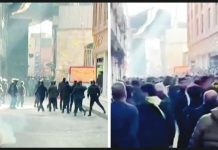 At least 35 people killed during Iran protests, rights group says This composite image of two screengrabs from video obtained by BBC Persian shows Iranian riot police firing tear gas to disperse a protest in Tehran's Grand Bazaar on January 6, 2025. BBC