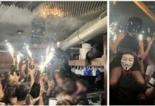 These photos show lit sparklers attached to bottles inside Le Constellation nightclub before it was hit by fire. The likely cause of the fire was sparklers on champagne bottles being carried too close to the ceiling, a preliminary investigation of how the fire began found. BBC