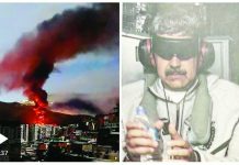 Arrested Venezuelan president Nicolas Maduro is shown here with blacked out goggles and in handcuffs while being flown by a United States helicopter. His arrest followed US military airstrikes in the capital Caras over the weekend.