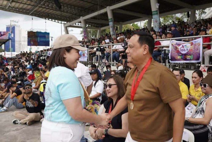 POWER OF ONE ILOILO TWO LEADERS. ONE ILOILO. ONE DINAGYANG. Mayor Raisa S. Treñas and Gov. Arthur “Toto” Defensor Jr. share a moment of unity during Kasadyahan sa Kabanwahanan, reflecting the spirit of partnership behind the Dinagyang Festival 2026. Year after year, the city and province of Iloilo, together with partners and stakeholders, continue to strengthen their collaboration to showcase the very best of Dinagyang and Kasadyahan.