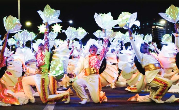 The Iloilo Festivals Foundation, Inc. says the Dinagyang Festival’s ILOmination competition continues to evolve as a platform for creative expression, blending modern lighting technology with deeply rooted cultural narratives. Photo shows Pandang Gitab of Oriental Mindoro, one of the five competing light festival groups in this year’s ILOmination. ILOILO DINAGYANG FESTIVAL/FACEBOOK PHOTO