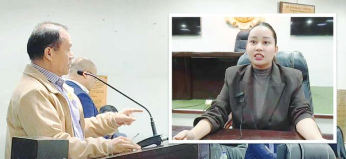 ime SP copy Vice Gov. Nathalie Ann Debuque and 2nd District Provincial Board member June Mondejar figure in a heated exchange during the recent regular session of the Iloilo Provincial Board.