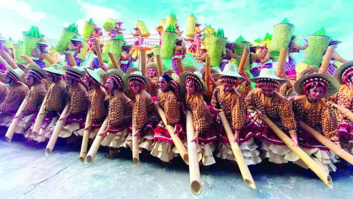 BAMBOO BEAT, GRAND SLAM FEAT. Performers of the Tultugan Festival of Maasin, Iloilo power through a high-energy routine during the Kasadyahan sa Kabanwahanan 2026, showcasing synchronized bamboo percussion, intricate costumes, and disciplined choreography that propelled the festival to a historic third straight championship. MAI LADIAO/PN