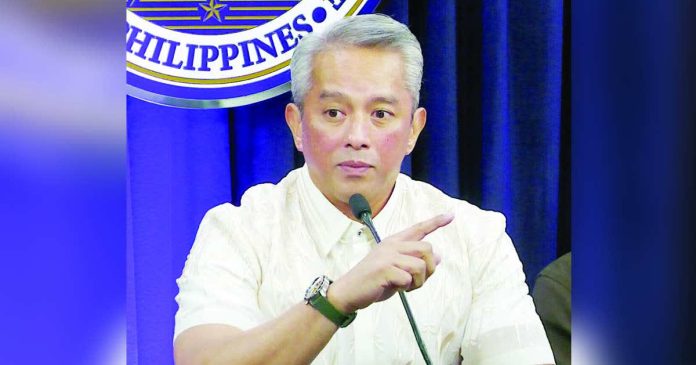 mai Remulla fire bureau_superimposed_compressed Interior secretary Juanito Victor Remulla cites recurring allegations in the Bureau of Fire Protection such as the sale of fire extinguishers, questionable sprinkler system contracts, and extortion tied to building inspection and permit processing.