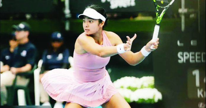 Alexandra Eala powers her way into the ASB Classic quarterfinals. WTATENNIS PHOTO