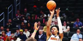 Denver Nuggets’ Peyron Watson pulls up for a basket. PHOTO BY FIELD LEVEL MEDIA