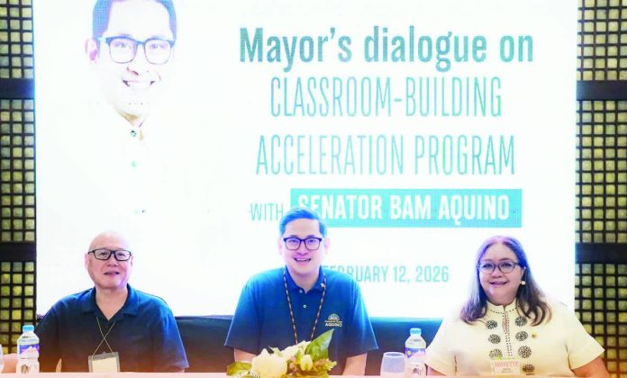 Bago_City_dialogue_copy_resized_resized_compressed Local chief executives from Negros Occidental convened at the Bago City Community Center on February 12 for the Mayors’ Dialogue on the Classroom-Building Acceleration Program (CAP), hosted by the Bago City Government and the Negros Association of Chief Executives, with Sen. Bam Aquino, chairperson of the Senate Committee on Basic Education, to discuss urgent solutions to the province’s classroom shortage. THE CITYBRIDGE PHOTO