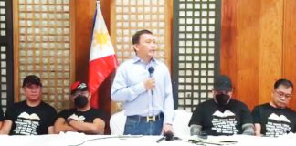 Lawyer Levi Baligod presents 18 former Philippine Marines, who claim to be security escorts of fugitive former congressman Zaldy Co and alleged to have witnessed deliveries of billions of pesos made to government officials.