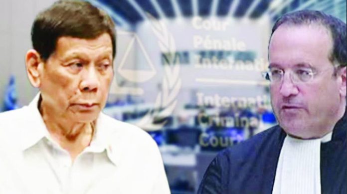 Former President Rodrigo Duterte’s lead counsel on Monday called on the International Criminal Court to “return” the ex-chief executive back to his family and the Filipino people. Atty. Nicholas Kaufman (right) made his appeal during the defense’s opening statement on the first day of the confirmation of charges against Duterte where he claimed that the charges against Duterte were “grievously misplaced” and “politically motivated.”
