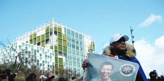 Supporters of former President Rodrigo Duterte stage a rally outside the International Criminal Court in The Hague, Netherlands. AFP