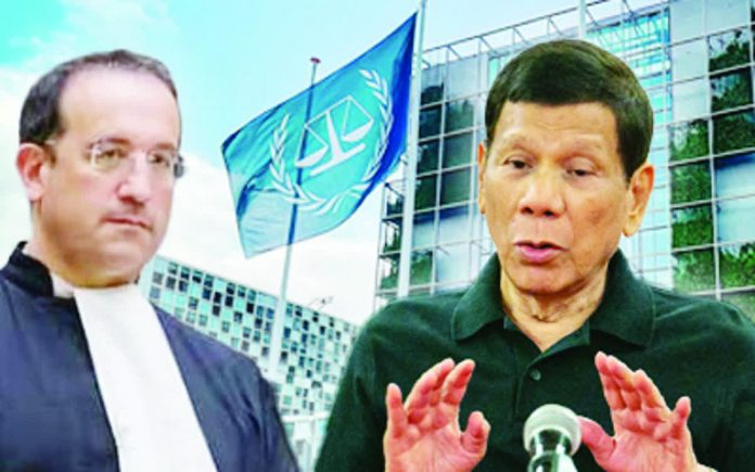 Duterte_defense_copy_resized_compressed Lead defense counsel Nicholas Kaufman (left) says their objective is to dismantle the prosecution’s evidence and convince International Criminal Court judges that the crimes against humanity case against former president Rodrigo Duterte (right) does not meet the threshold required for trial.