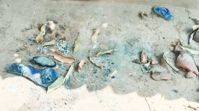 India A mud floor with ashes, dried leaves and burnt rubber slippers – this is the spot where a woman and child were burned after a mob stormed their house in India. Mohammad Sartaj Alam/BBC