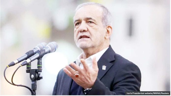 Iran.JPG_resized_compressed Iranian President Mahmoud Pezeshkian says his government would pursue “fair and equitable negotiations” with the United States, adding that they should be “conducted within the framework of our national interests.” REUTERS