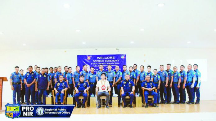 PRO-NIR_training_resized_compressed The Police Regional Office–Negros Island Region held the opening ceremony of its five-day Transformational Leadership Seminar at Maringal Hall, Negros Oriental Police Provincial Office in Barangay Aga-an, Sibulan, Negros Oriental on February 16, aimed at strengthening leadership capability and service excellence. PRO-NIR PHOTO