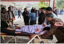 More than 30 people killed in blast at Pakistan mosque An injured man is taken to a hospital following an explosion at a mosque in Islamabad, Pakistan. AAMIR QURESHI/AFP/GETTY IMAGES