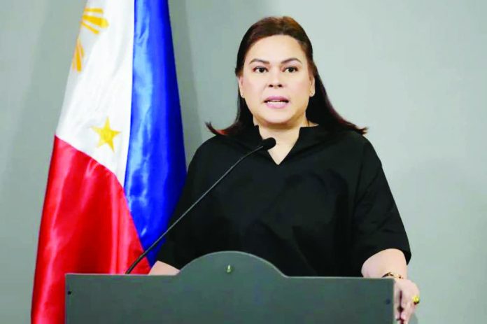 Sara_declares_copy_resized_compressed Vice President Sara Duterte-Carpio spoke at a press conference in Mandaluyong City on Wednesday, February 18, where she also announced she would run for president in the 2028 elections. ARNEL TACSON, PHILIPPINE DAILY INQUIRER