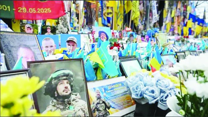 These are memorials to fallen Ukrainian soldiers in Kyiv. It is now four years since Russia launched its full-scale invasion of Ukraine. EPA