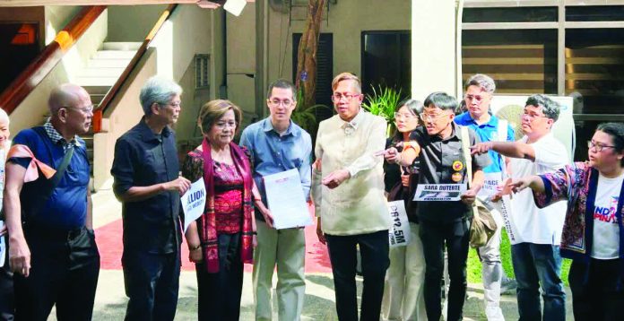 VP_Sara_copy_resized_compressed A coalition of civil society leaders filed a second impeachment complaint against Vice President Sara Duterte with the Office of the House Secretary General on Feb. 2, 2026, citing alleged misuse of confidential funds and her purported tolerance of extrajudicial killings. The complaint was led by Tindig Pilipinas convenor Kiko Aquino Dee and religious leaders, with support from Akbayan party-list’s Cong. Perci Cendaña and ML party-list’s Cong. Leila de Lima, following an earlier petition endorsed by the House Makabayan bloc. PHOTO BY FAITH ARGOSINO, PHILIPPINE DAILY INQUIRER