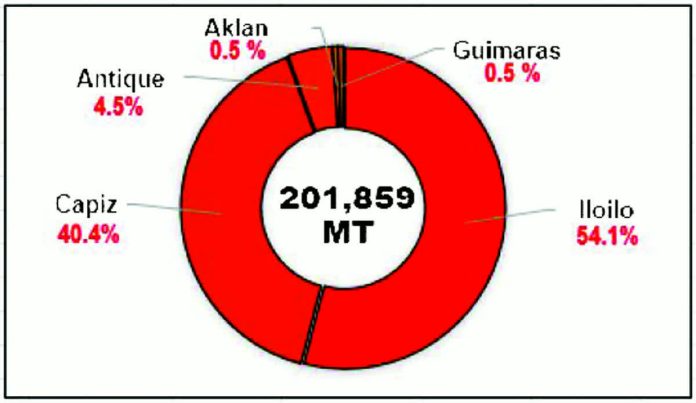 corn_output.JPG_resized_compressed This figure shows the percentage distribution of corn production in Western Visayas by province in 2025. Iloilo was the top contributor, accounting for more than half, or 54.1 percent (109,166 metric tons), of the total production of 201,859 metric tons. PSA REGION 6 PHOTO