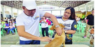Iloilo Provincial Veterinarian Dr. Darel Tabuada administers an anti-rabies vaccine to a dog during the kickoff of the province-wide dog vaccination campaign at the San Rafael municipal gymnasium in San Rafael, Iloilo on February 3, 2026. The campaign, led by the Provincial Veterinary Office, aims to boost rabies prevention and increase vaccination coverage across the province. PHOTO FROM OFFICE OF THE PROVINCIAL VETERINARIAN-ILOILO