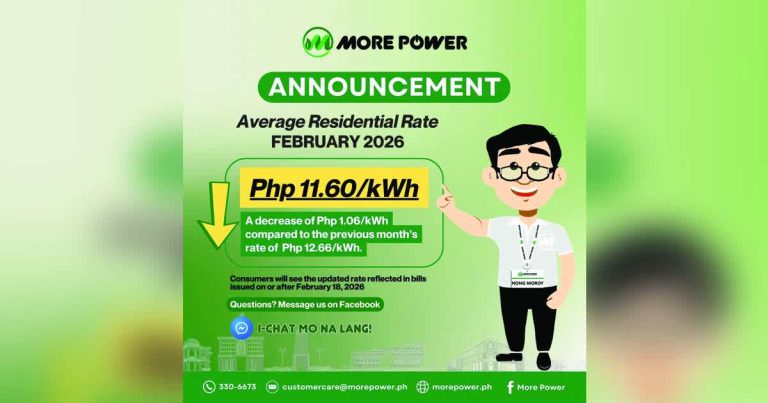 M Power Rates MORE Power rates reduced by P1.06/kwh