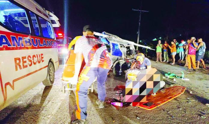 passi_accident_resized_compressed Two drivers were killed in a collision between a motorcycle and a tricycle at around 11:20 p.m. on Feb. 3, 2026 in Barangay Imbang Grande, Passi City, Iloilo. PASSI CITY FIRE STATION PHOTO