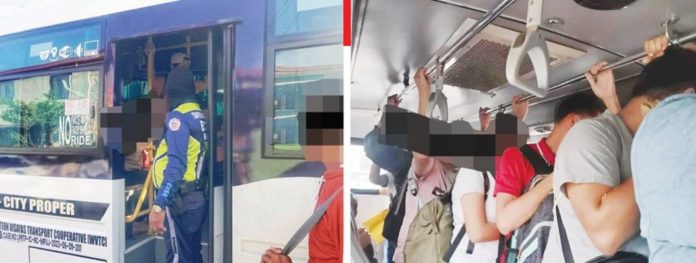 selective enforcement Personnel of the Iloilo City Traffic Transportation Management Office (ICTTMO) carried out random inspections of modernized jeepneys along Iloilo City streets to check for excess passengers. ICTTMO PHOTOS