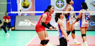 Angel Habacon delivered a triple-double with 21 points, 15 digs, and 13 receptions in San Beda University Lady Red Spikers’ game against the Arellano University Lady Chiefs, anchoring the Lady Red Spikers as they improved to 3-0 in Group B of the ongoing NCAA Season 101 women’s volleyball. NCAA PHOTO