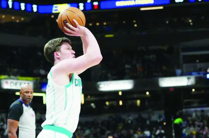sports_K.JPG_resized_compressed Kon Knueppel brings his season total to 209 and surpassing the previous rookie record of 206 set by Keegan Murray during the 2022–23 season. AP