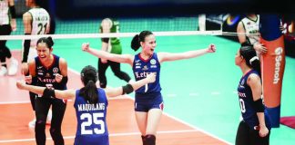 Judiel Nitura spearheaded Colegio de San Juan de Letran Lady Knights’ gritty five-set victory over defending champion College of Saint Benilde. NCAA PHOTO