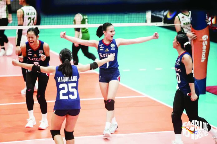 sports_Letran_copy_resized_compressed Judiel Nitura spearheaded Colegio de San Juan de Letran Lady Knights’ gritty five-set victory over defending champion College of Saint Benilde. NCAA PHOTO