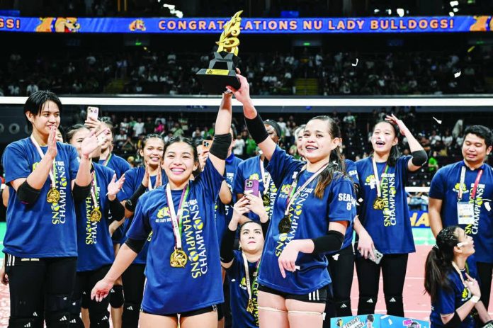 Negrense standouts Shaira Jardio and Evangeline Alinsug remain key pieces of the National University Lady Bulldogs’ bid for a third straight UAAP championship. UAAP PHOTO