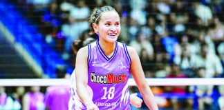 Cherry Rondina marked her return to indoor volleyball by leading the Flying Titans with 16 points, on 14 attacks, one block, and a service ace, earning Player of the Game honors for Choco Mucho. PVL PHOTO