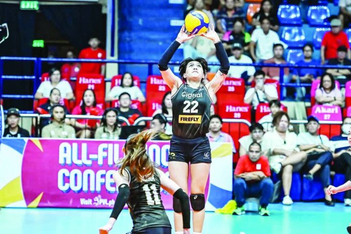 sports_Spikers_resized_compressed Gel Cayuna was named Player of the Game in Cignal HD Spikers’ straight-set win over PLDT High Speed Hitters. PVL PHOTO