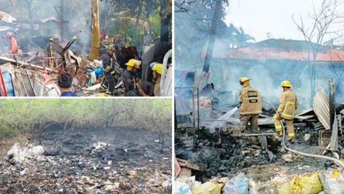Just two days before the start of Fire Prevention Month on March 1, three separate fire incidents broke out across Iloilo on Friday morning, Feb. 27. The blazes occurred (clockwise from top left) at Bankers Village, Barangay Dungon B, Jaro, Iloilo City; Barangay San Jose, San Miguel town; and Barangay Hechanova, Leganes town. Local authorities were investigating the causes of the incidents while intensifying fire prevention education campaigns in communities. AJ PALCULLO/PN