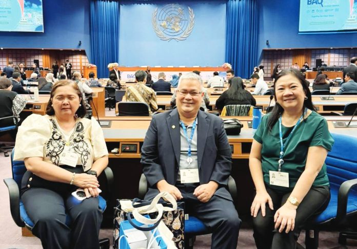 Bacolod City officials led by Councilor Caesar Z. Distrito (center), together with City Planning and Development Office head Mary Jean Ramos and Bacolod City Disaster Risk Reduction and Management Department head Anna Maria Laarni Pornan, participated in the Better Air Quality International Conference 2026 held in Bangkok from March 11 to 13, joining hundreds of delegates from around the world to discuss strategies for improving urban air quality and sustainable city development. COUNCILOR CAESAR DISTRITO FB PHOTO