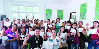 Mothers from Barangay Cogon, Sigma, Capiz participated in nutrition and smart farming training sessions conducted by DOST Western Visayas under the Community Empowerment through Science and Technology (CEST) Program in partnership with the Sigma LGU. DOST-WV PHOTO
