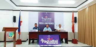 Officials and organizers, including Benjie Ganancial, Mayor John Edward Gando, and Bartolome Togonon, discussed preparations for the 48th “Ang Pagtaltal sa Balaan Bukid” during a press conference in Jordan, Guimaras.