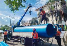 MPIW to implement 24/7 operations for HS Jaro Pipe Replacement Project LAYING THE GROUNDWORK. MPIW engineering team at work installing a new 1000mm PVCO pipe along Lopez Jaena Street, Jaro, as part of the HS Jaro Total Pipe Replacement Project to reduce water losses in Jaro district.