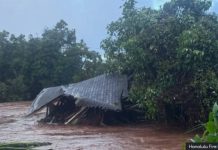 Thousands evacuated as Hawaii faces worst flooding in 20 years A HOUSES collapses in high muddy floodwaters in Hawaii. Honolulu Fire Department photo