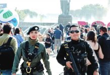 There is less than 100 days until the start of the 2026 World Cup in Canada, Mexico and the United States. Photo shows police officers guarding an area for the games in Guadalajara, Mexico. GETTY IMAGES