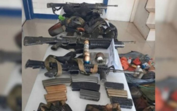 NPA remnants The weapons seized by troops of the Philippine Army's 47th Infantry Battalion after an encounter with New People's Army remnants in Barangay Tampalon, Kabankalan City, Negros Occidental, on Saturday, March 21, 2026. Three ranking personalities of the dismantled Southwest Front and Regional Striking Force died in the clash. PHOTO COURTESY OF 47TH INFANTRY BATTALION, PHILIPPINE ARMY