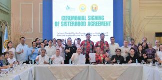 Negros Occidental’s Gov. Eugenio Jose Lacson and San Juan City Mayor Francis Zamora—also the national president of the League of Cities of the Philippines—led the ceremonial signing of a Sisterhood Agreement between the Provincial Government of Negros Occidental, its 31 component cities and municipalities, the highly urbanized city of Bacolod, and San Juan at the Provincial Capitol Social Hall on March 12. NEGOCC PROV’L GOV’T FB PHOTO