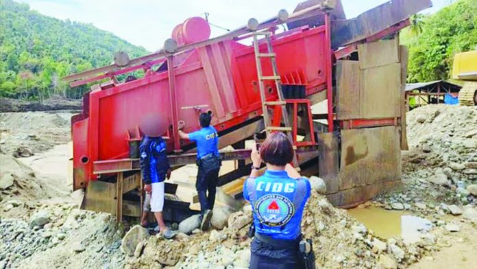 Nine individuals, one of them a Chinese national, were arrested in a joint operation under Oplan Kalikasan led by the CIDG-Negros Occidental and partner agencies for alleged illegal mining activities in Zone 10, Barangay Bacuyangan, Hinoba-an on February 26. PRO-NIR PHOTO