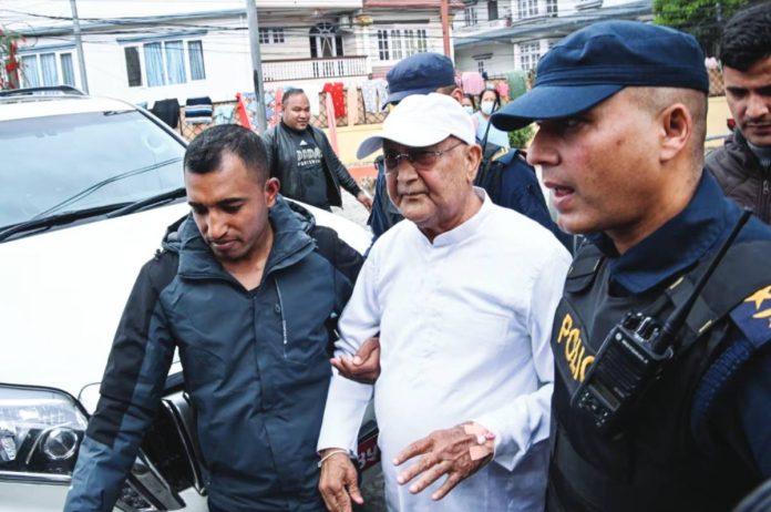Nepal Nepal's former prime minister KP Sharma Oli was admitted to a clinic in Kathmandu as a part of routine police procedure soon after his arrest at his home early on Saturday morning. AFP/GETTY IMAGES